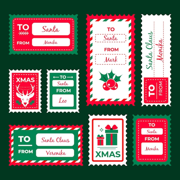 Vetor coleção de selos de natal