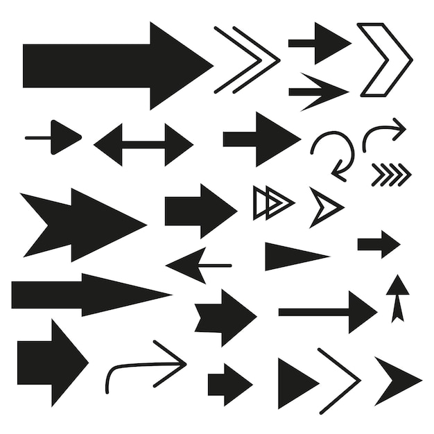 Vetor coleção de setas de design plano