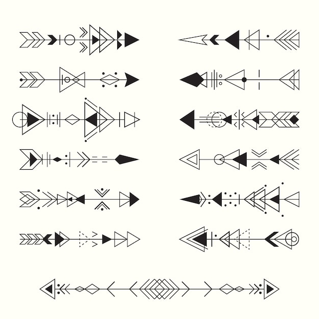 Coleção de setas tribais geométricas