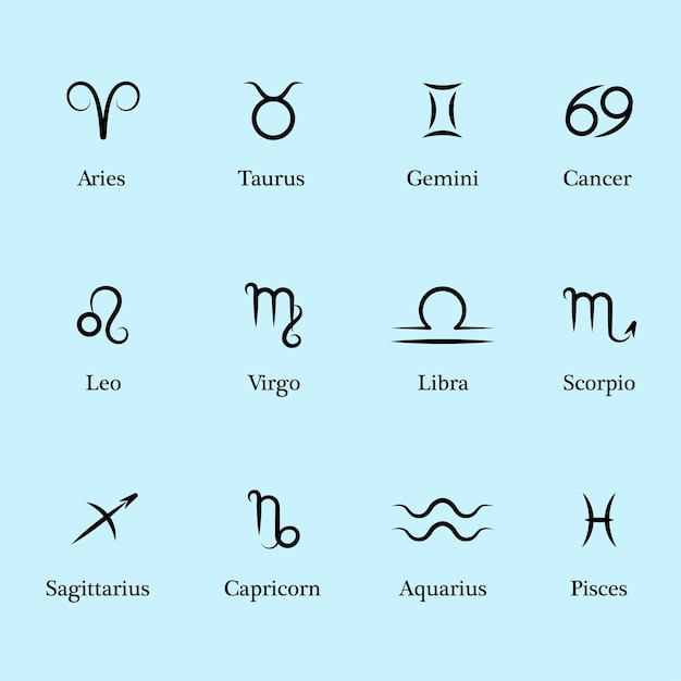 Vetor coleção de signos astrológicos