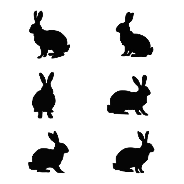 Coleção de silhuetas de coelhos