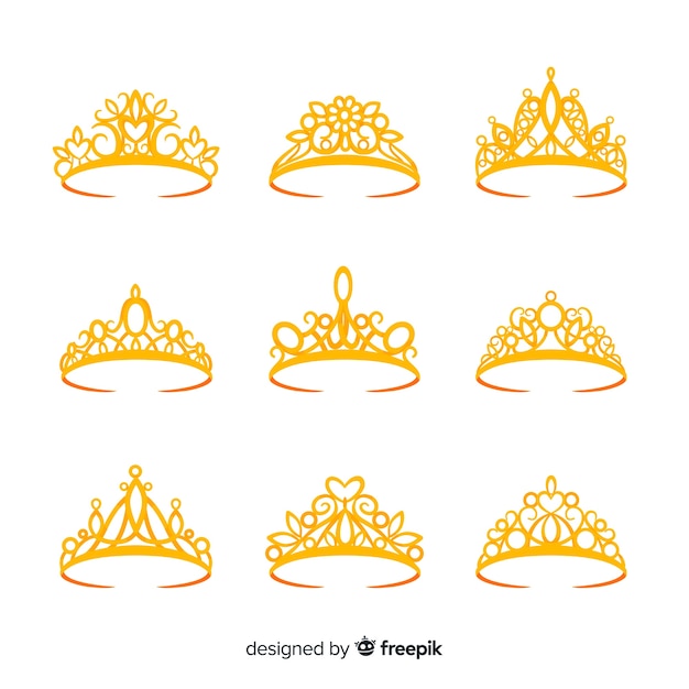 Coleção de tiara princesa dourada