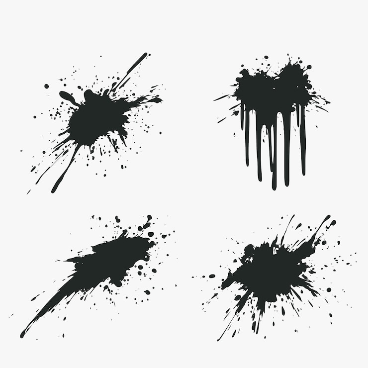 Vetor coleção de traços de pincel de tinta