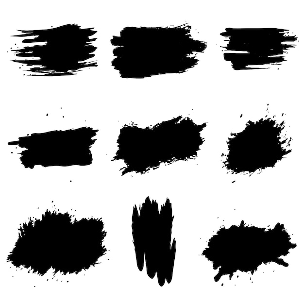 Coleção de traços de pincel de tinta