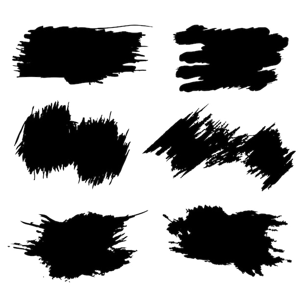 Coleção de traços de pincel de tinta