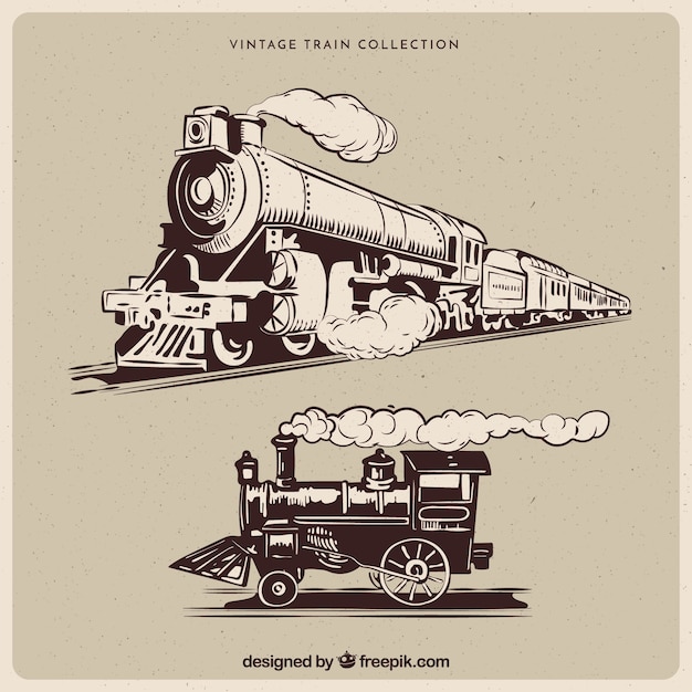 Vetor coleção de trem vintage