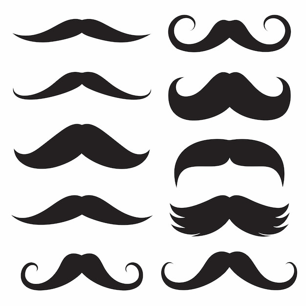 Coleção de Vários Estilos de Bigodes