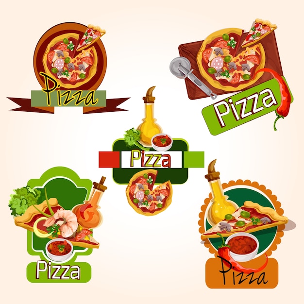 Coleção designs de pizza