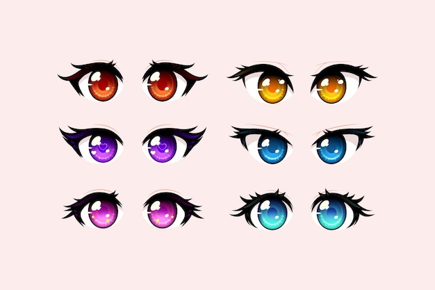 Olhos Do Anime Ilustrações, Vetores E Clipart De Stock – (13,570