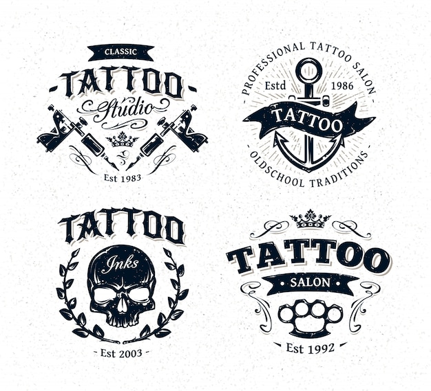 Vetor coleção do logotipo do tatuagem