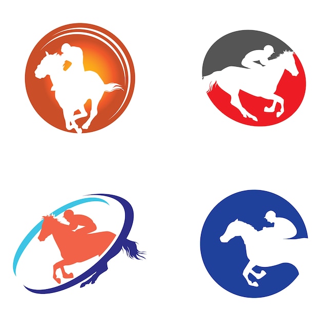 Coleção do símbolo do logotipo do cavalo de corrida