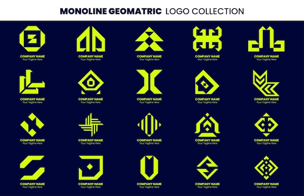 Vetor coleção elegante de logotipo monolinha