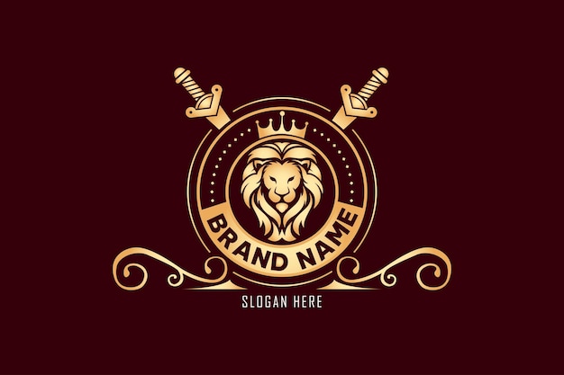 Vetor coleção elegante de modelos de logotipo luxury lion