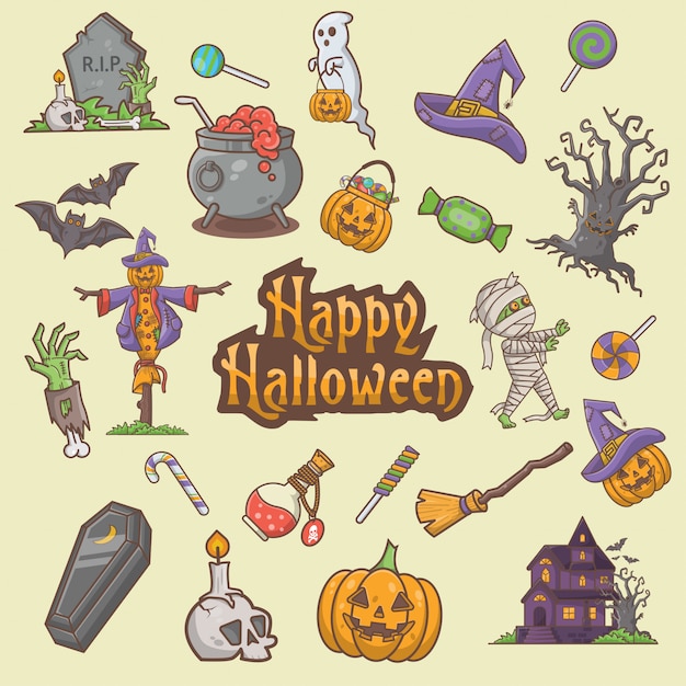 coleção elemento de Halloween