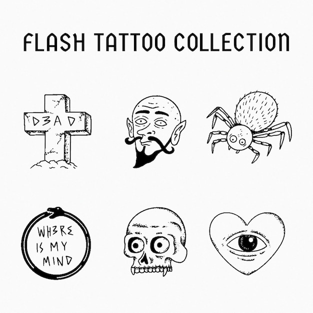 Vetor coleção flash tattoo