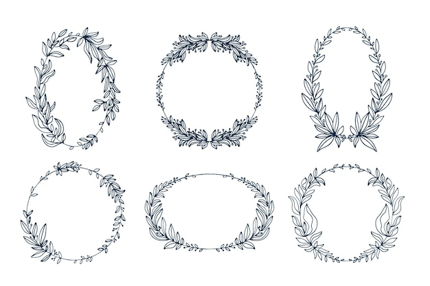 Vetor coleção floral desenhada à mão