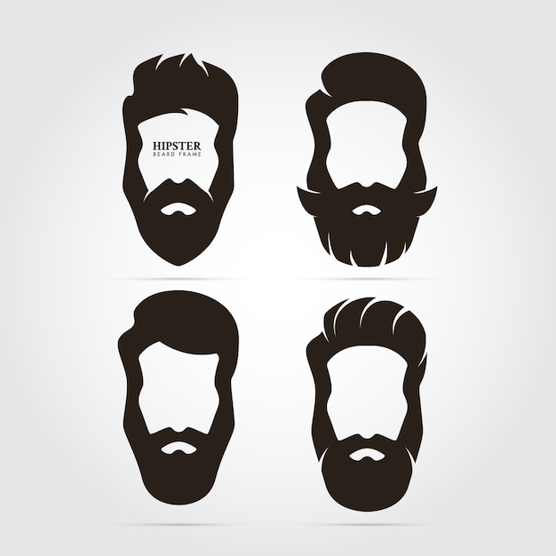 Vetor coleção hipster hair and beard