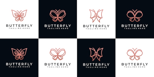 Coleção incrível de logotipo de borboleta