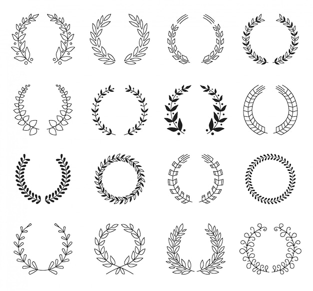 Vetor coleção laurel wreaths