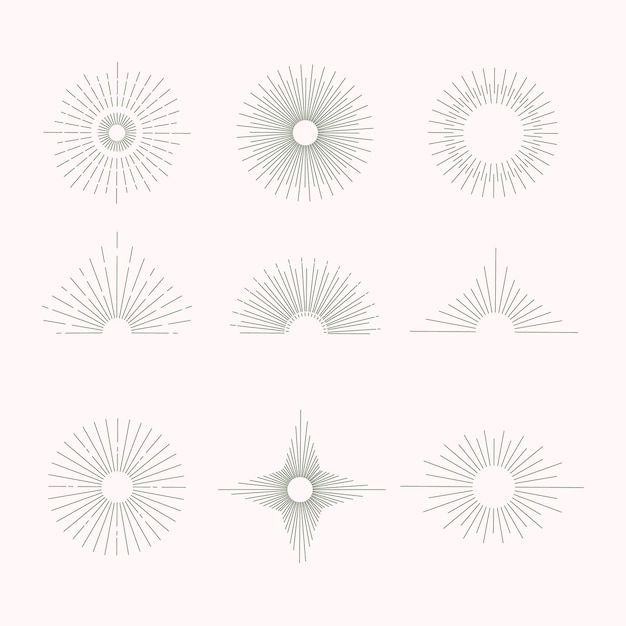 Coleção linear plana sunburst