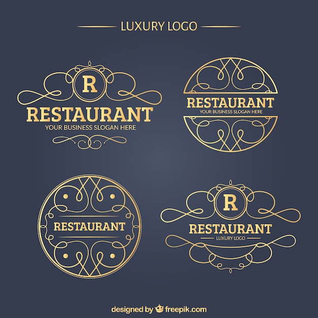 Coleção logo restaurante de luxo