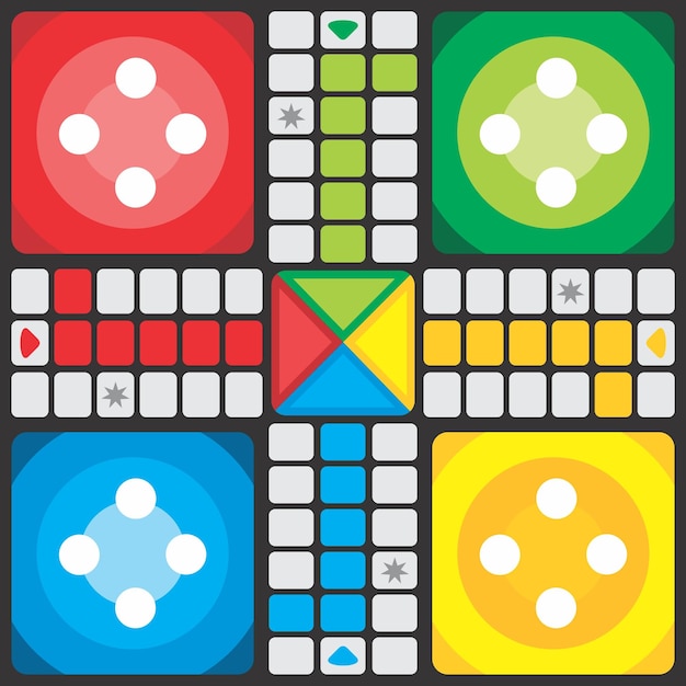 Ludo Jogo Tabuleiro Design Ilustração Vetorial vetor(es) de stock de ©ZiroGraphix 354409200