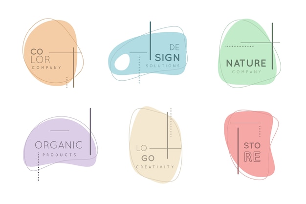 Coleção mínima de logotipo com cores pastel