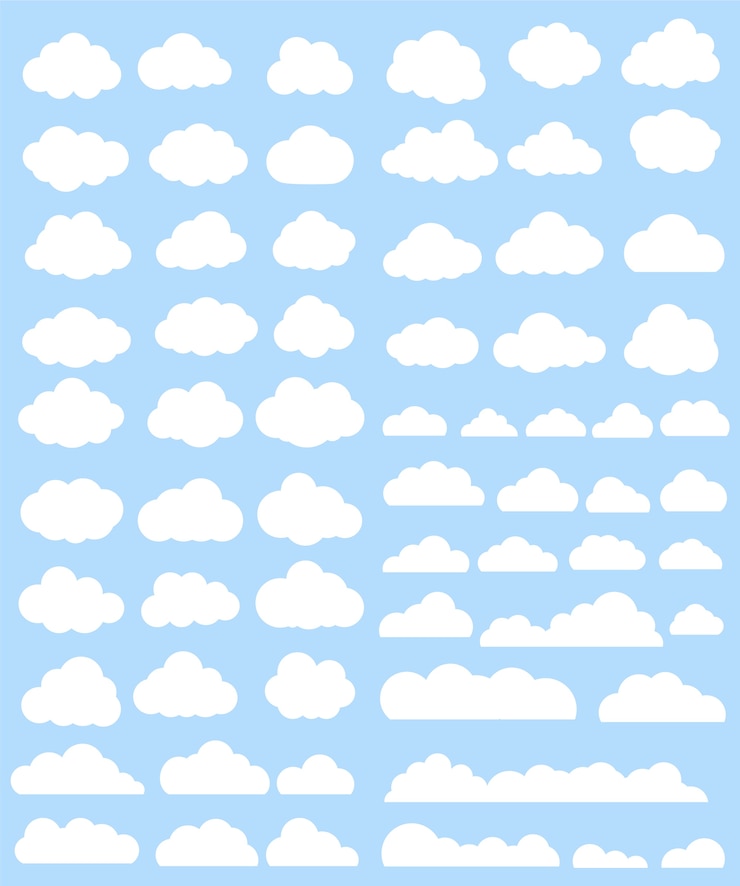 Vetor coleção nuvens brancas