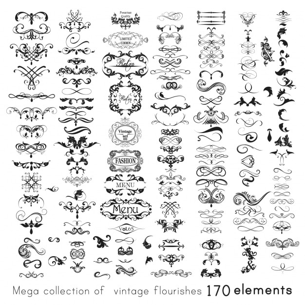 coleção ornamentos decorativos