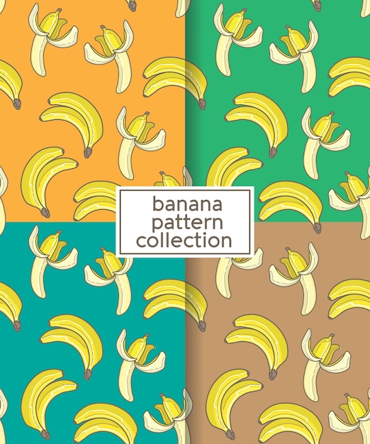 Vetor coleção padrão de bananas