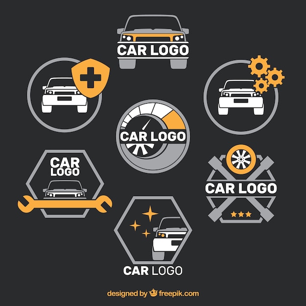 Coleção plana do carro do logotipo