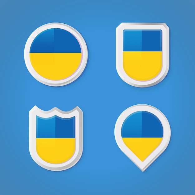 Vetor coleção realista de emblemas nacionais da ucrânia