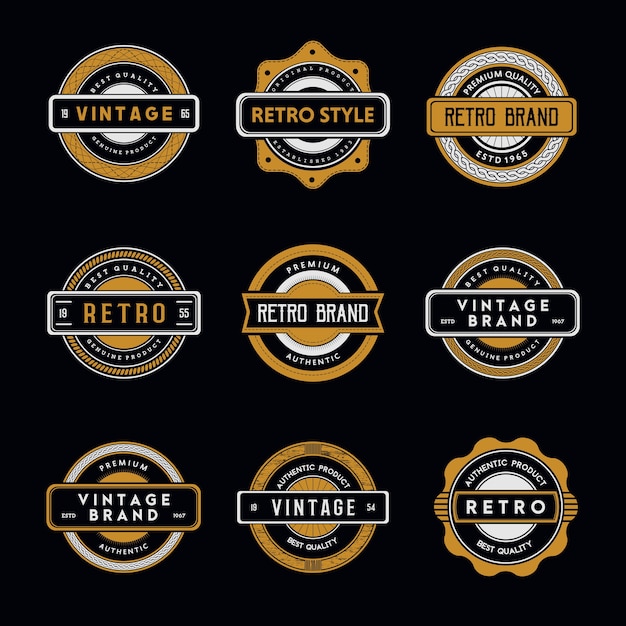 Coleção retro badges