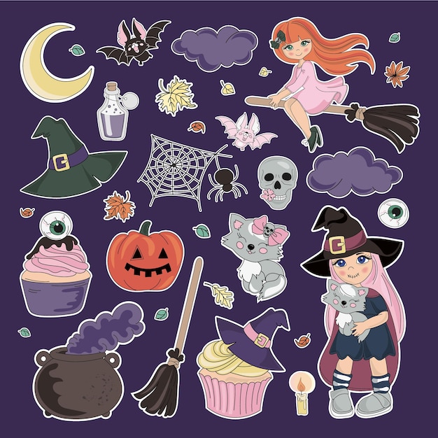 Coleção stickers halloween