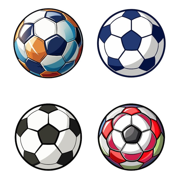 Vetor coleção vector de clipart de bola de futebol ideal para projetos de design esportivo