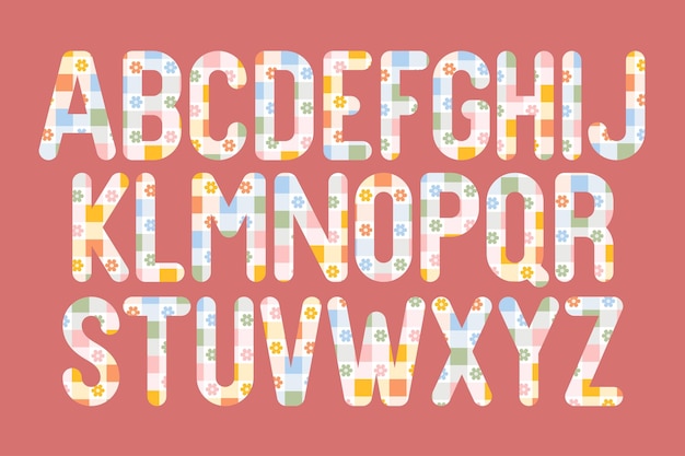 Vetor coleção versátil de letras do alfabeto de primavera para vários usos