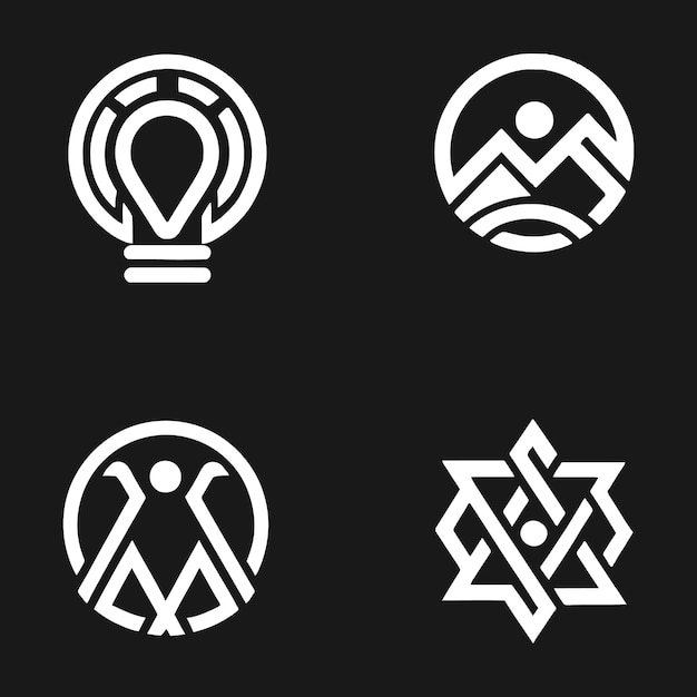Coleção versátil e moderna de projetos de logotipos vetoriais