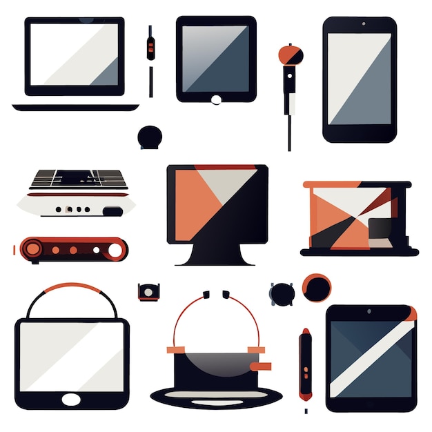 Vetor coleção vetorial de ilustrações de gadgets modernos
