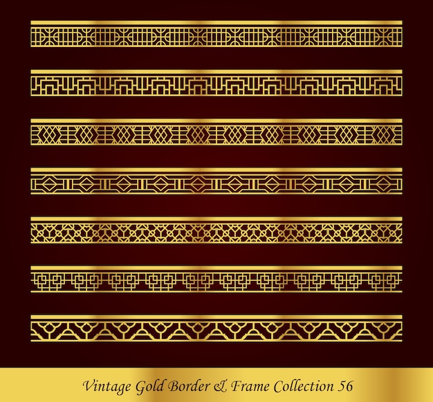 Coleção vintage luxury gold border