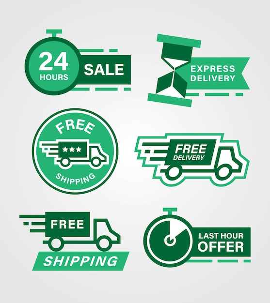Colecção de crachás de oferta de entrega