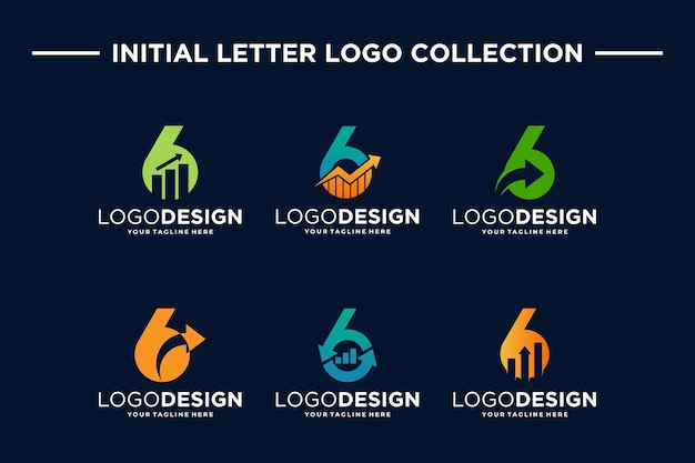 Colecção de desenhos de logotipos para finanças e investimentos empresariais