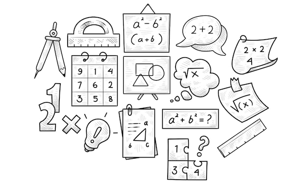 Colecção de desenhos manuais de matemática