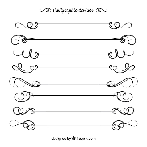 Colecção de divisores em estilo caligráfico