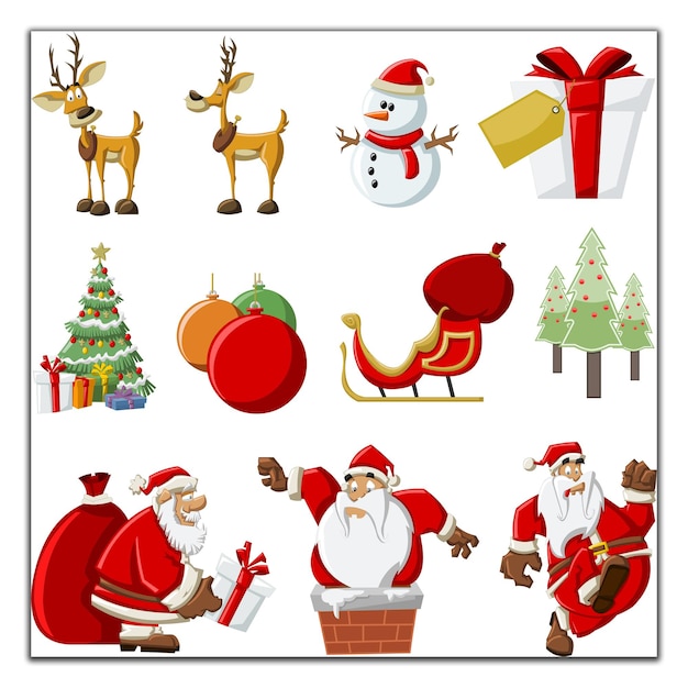 Colecção de Elementos de Cartoons de Natal