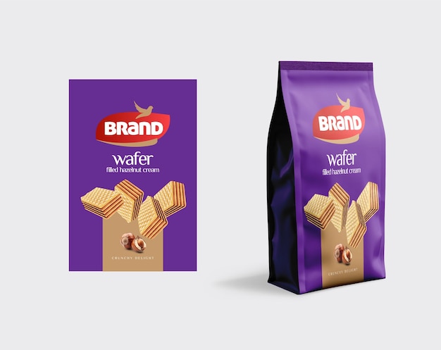 Colecção de embalagens de wafer de luxo Designs premium em formato vetorial
