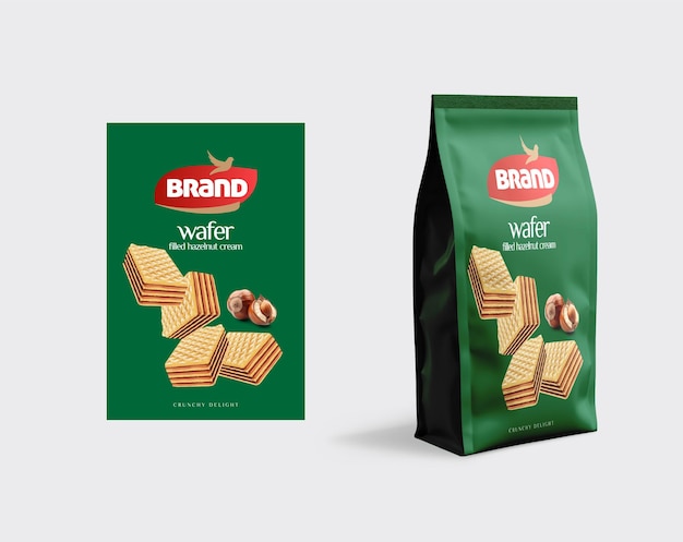 Colecção de embalagens de wafer de luxo Designs premium em formato vetorial