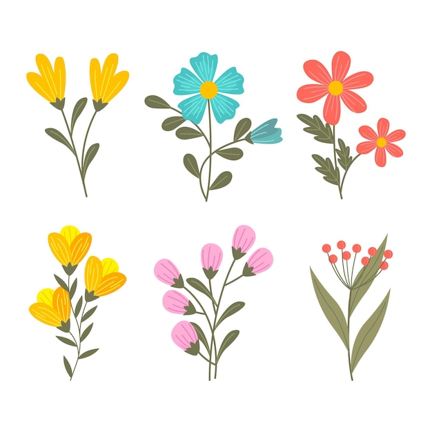 Colecção de flores de primavera