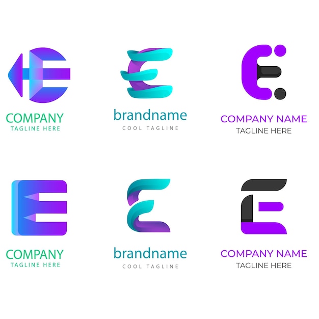 Colecção de logotipos Creative Gradient E