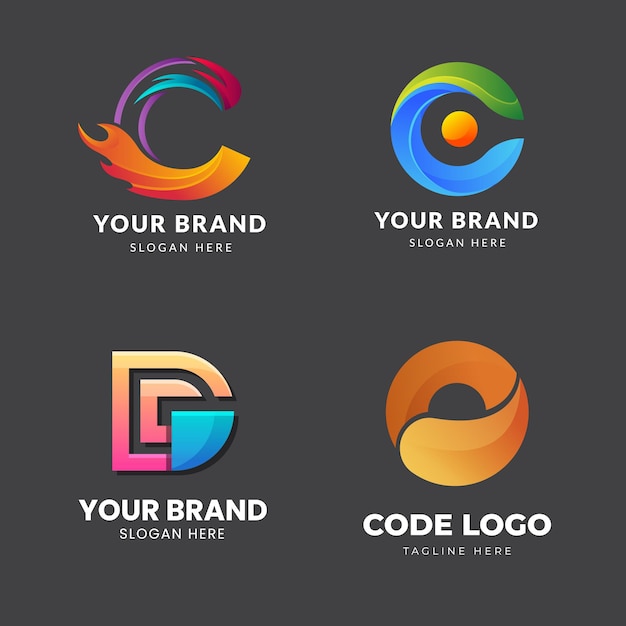 Colecção de logotipos de letras Premium Vector