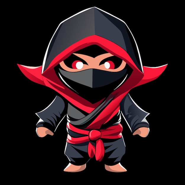 Vetor colecção de mascotes ninjas fofos